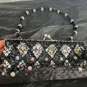 Evening bag, adorned with beads and sequins